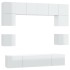 Set de muebles de TV 8 pzas madera contrachapada blanco