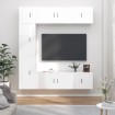 Set de muebles de TV 7 pzas madera contrachapada blanco brillo