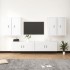 Set de muebles de TV 6 pzas madera contrachapada blanco