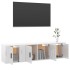 Set de muebles de TV 3 pzas madera contrachapada blanco