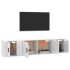 Set de muebles de TV 3 pzas madera contrachapada blanco