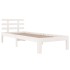 Estructura de cama madera maciza individual blanco 75x190