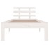 Estructura de cama madera maciza individual blanco 75x190