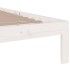 Estructura de cama madera maciza individual blanco 75x190