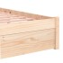 Estructura de cama madera maciza blanca 100x200