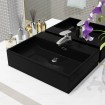 Lavabo con orificio para grifo cerámica negro 51,5x38,5x15 cm