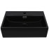 Lavabo con orificio para grifo cerámica negro 51,5x38,5x15