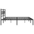 Estructura de cama con cabecero metal negro 183x213