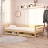 Sofá cama con cajones madera de pino maciza 90x200