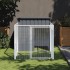 Caseta perros con corral acero galvanizado gris 110x201x110