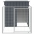 Caseta perros con corral acero galvanizado gris 110x201x110