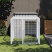 Gallinero con corral acero galvanizado gris claro 110x201x110cm