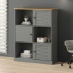 Librería VIGO madera maciza de pino gris 90x35x114,5 cm