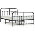 Estructura de cama cabecero y estribo metal negro 150x200