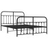 Estructura de cama cabecero y estribo metal negro 150x200