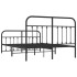 Estructura de cama cabecero y estribo metal negro 150x200