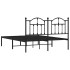 Estructura de cama con cabecero metal negro 135x190