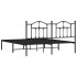 Estructura de cama con cabecero metal negro 183x213