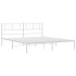 Estructura de cama de metal con cabecero blanco 193x203