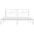 Estructura de cama de metal con cabecero blanco 193x203