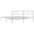 Estructura de cama de metal con cabecero blanco 193x203