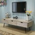 Mueble para TV con 3 cajones gris 120x40x36