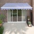 Toldo retráctil automático azul y blanco 3x2,5