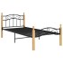 Estructura de cama madera maciza de roble metal negro 90x200