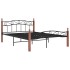 Estructura de cama metal y madera maciza de roble 140x200