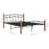 Estructura de cama metal y madera maciza de roble 140x200