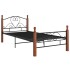 Estructura de cama de metal negro 90x200