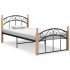 Estructura de cama metal y madera maciza de roble 100x200