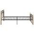 Estructura de cama metal y madera maciza de roble 100x200