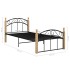 Estructura de cama metal y madera maciza de roble 100x200