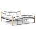 Estructura de cama metal y madera maciza de roble 180x200