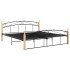 Estructura de cama metal y madera maciza de roble 180x200