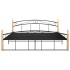 Estructura de cama metal y madera maciza de roble 180x200