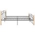 Estructura de cama metal y madera maciza de roble 180x200