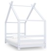 Estructura de cama infantil madera maciza pino blanco 80x160 cm