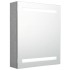 Armario de baño con espejo LED gris hormigón 50x14x60