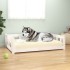 Cama para perros madera maciza de pino blanco 105,5x75,5x28