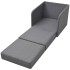 Sillón convertible en cama tela gris