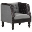 Sillón cúbico de cuero auténtico y madera maciza mango negro