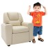 Sillón reclinable para niños cuero sintético blanco