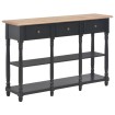 Mesa consola de MDF negra 120x30x76 cm