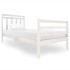 Estructura de cama madera maciza blanca 90x200