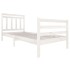 Estructura de cama madera maciza blanca 90x200