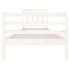 Estructura de cama madera maciza blanca 90x200