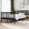 Estructura de cama de madera maciza negra 140x190 cm