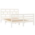 Estructura de cama de madera maciza de pino blanco 140x200